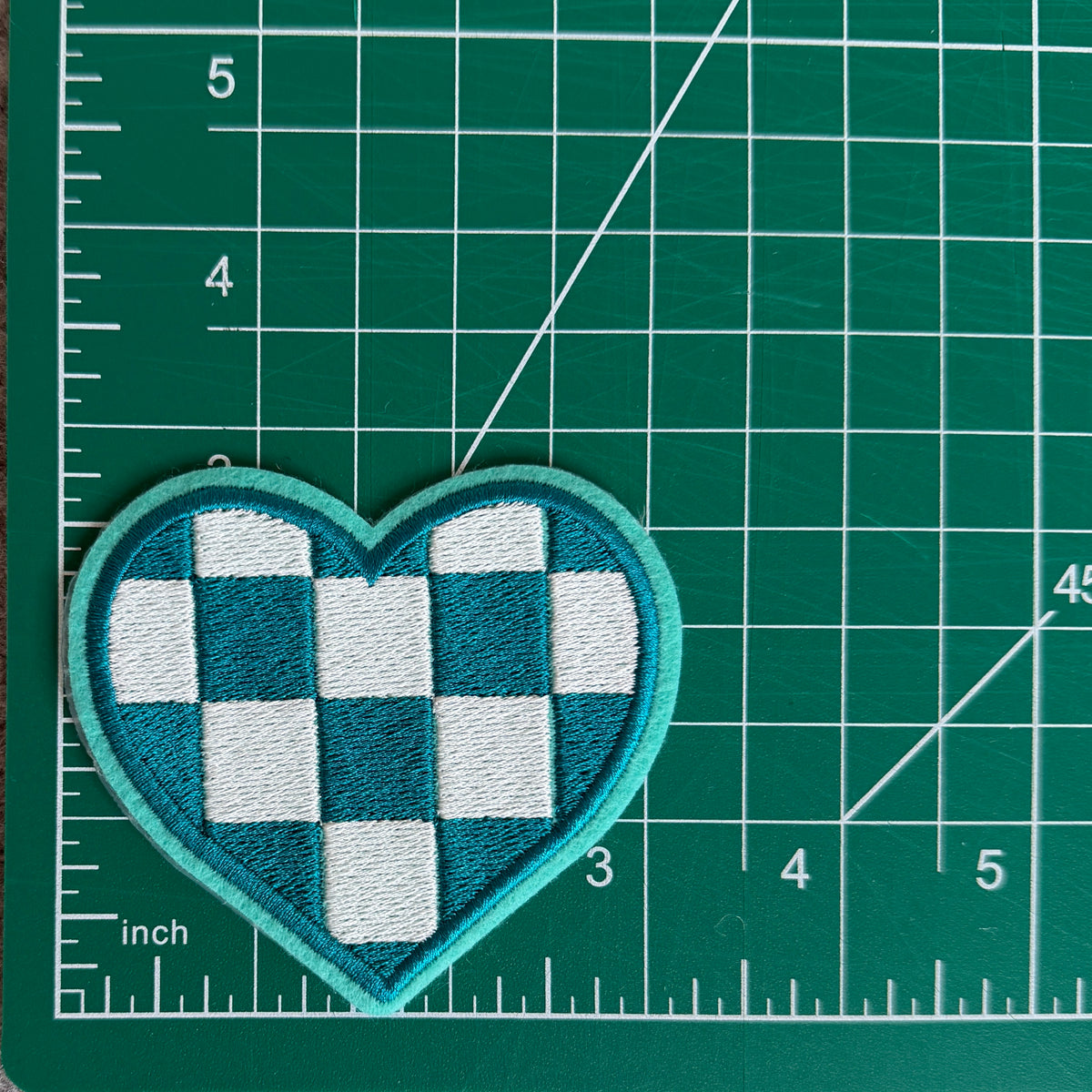 Iron-On Patch - Checkered Heart