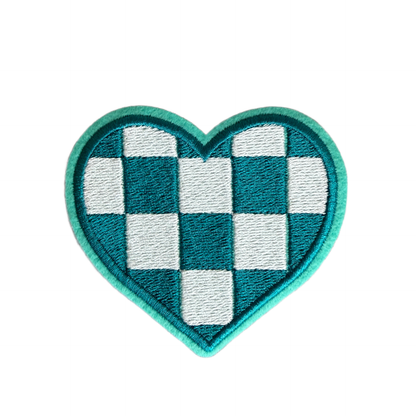Iron-On Patch - Checkered Heart