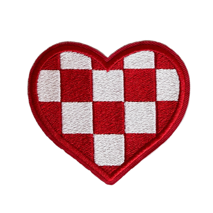 Iron-On Patch - Checkered Heart