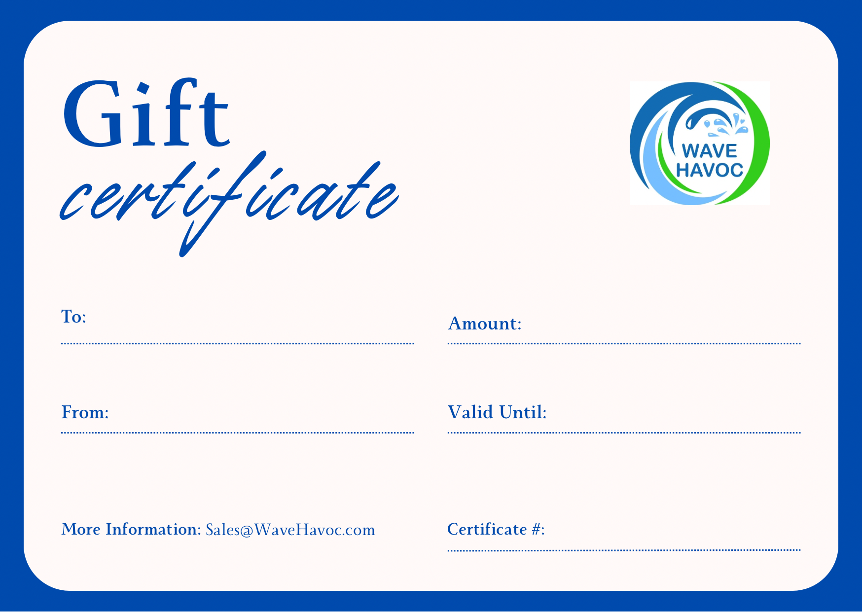 Gift Card – Wave Havoc